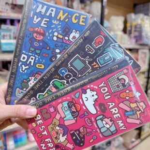 创意涂鸦可爱车线装随行手札记事本48K笔记本40张95乘175mm