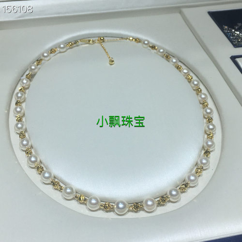海水珍珠项链6-7mm天然珍珠项链时尚百搭时髦精