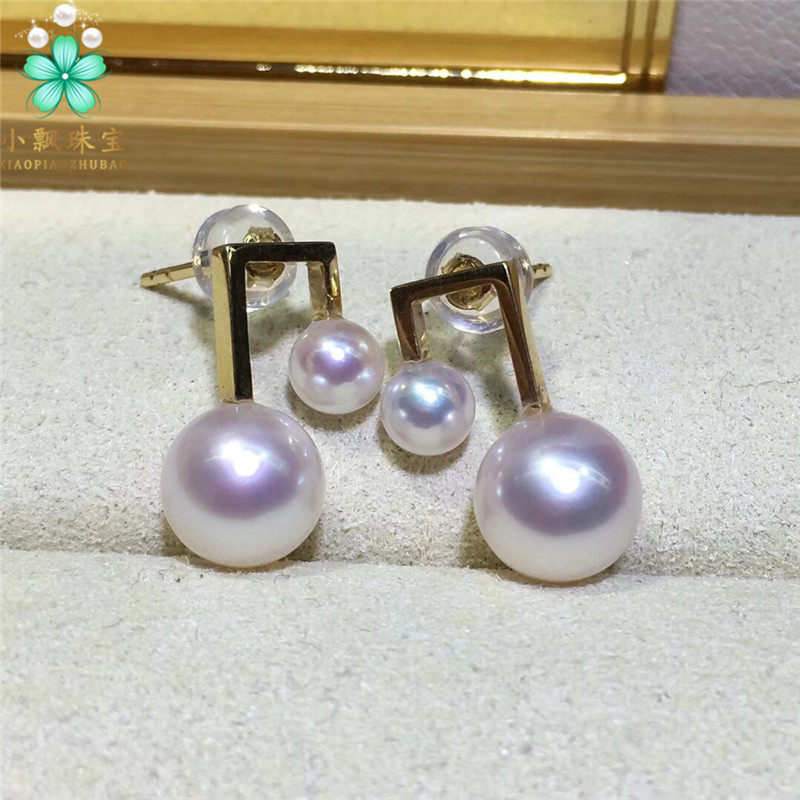 唐晶同款18K金 音符耳钉耳环