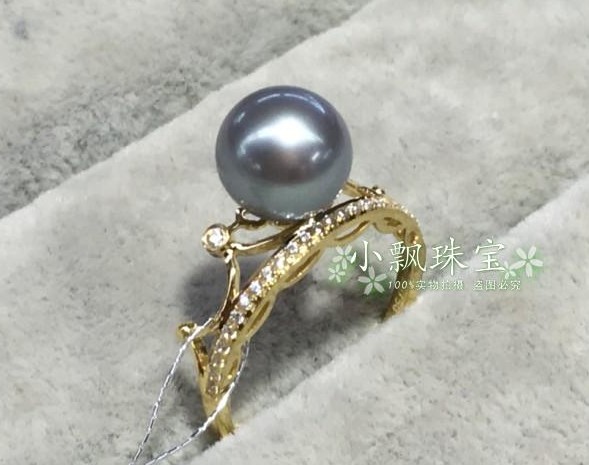 新款经典女王皇冠珍珠戒指 18k金akoya天然海水珍珠耳环 阿古屋银