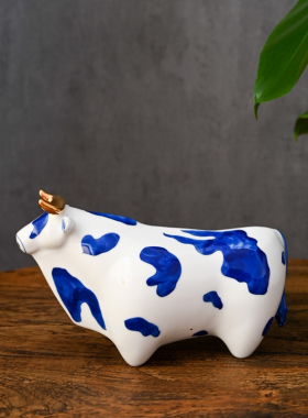 生肖牛桌面装饰品陶瓷送礼中式