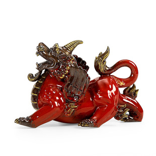 招财貔貅摆件陶瓷一对入住家居客厅镇宅玄关装饰品办公桌乔迁礼品