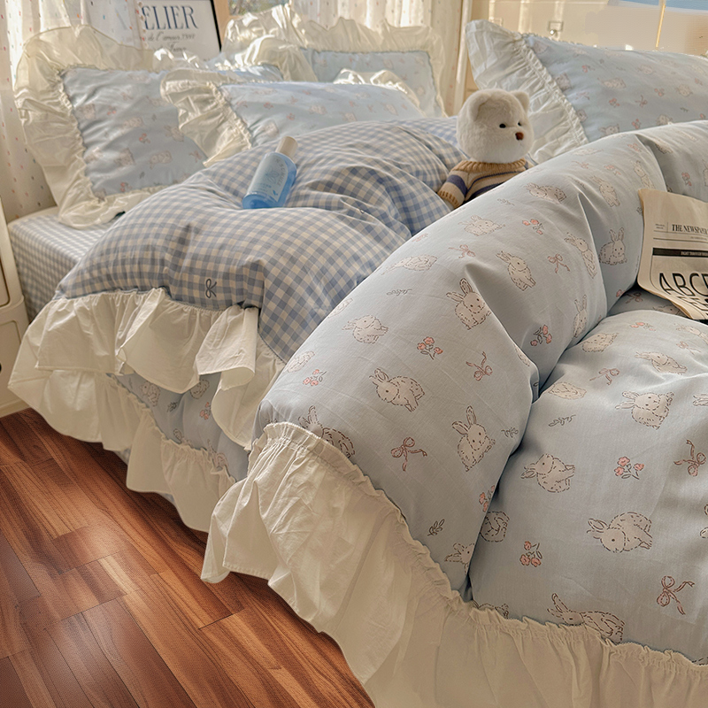 2026新款四件套纯棉全棉四季通用卡通100花边春季儿童床上床品34,床上用品,床品套件/四件套/多件套,淘宝优惠券,粉丝福利购,淘宝优惠卷