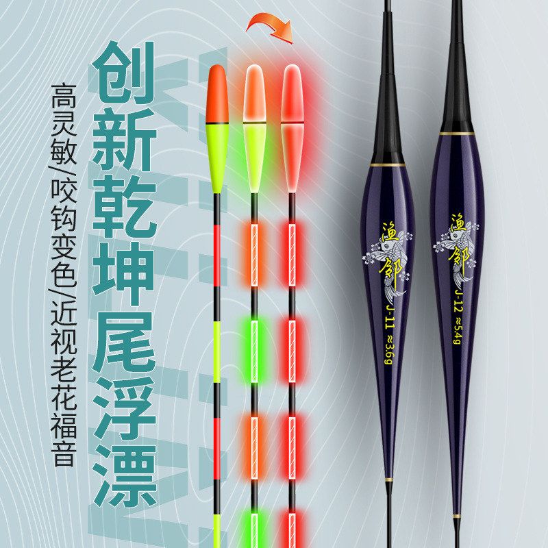 7目2目加粗醒目高灵敏咬钩变色日夜两用电子巨物漂鱼漂浮漂夜光漂