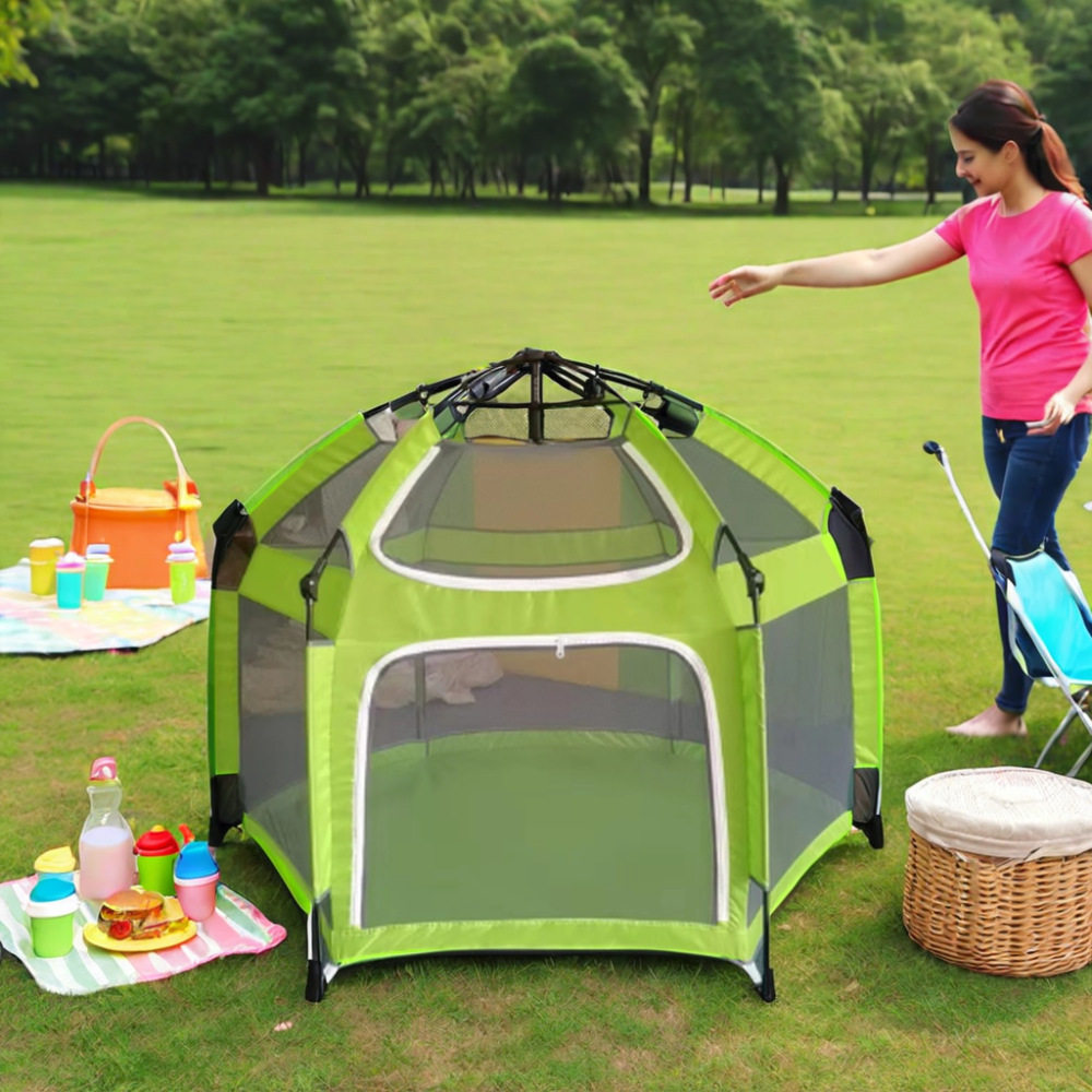儿童室内室外自动玩具帐篷 公园小朋友遮阳防蚊游戏围栏便携帐篷