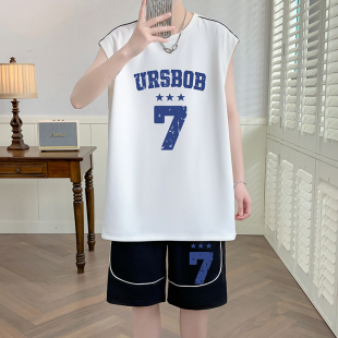 短裤 2026夏季 男生运动套装 青少年初高中学生宽松速干透气短袖 套装