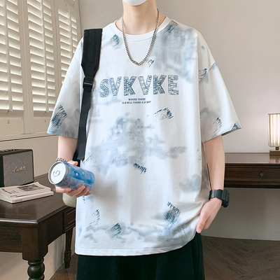 初高中学生2026夏季套装男孩大童宽松休闲短袖T恤短裤两件套潮牌