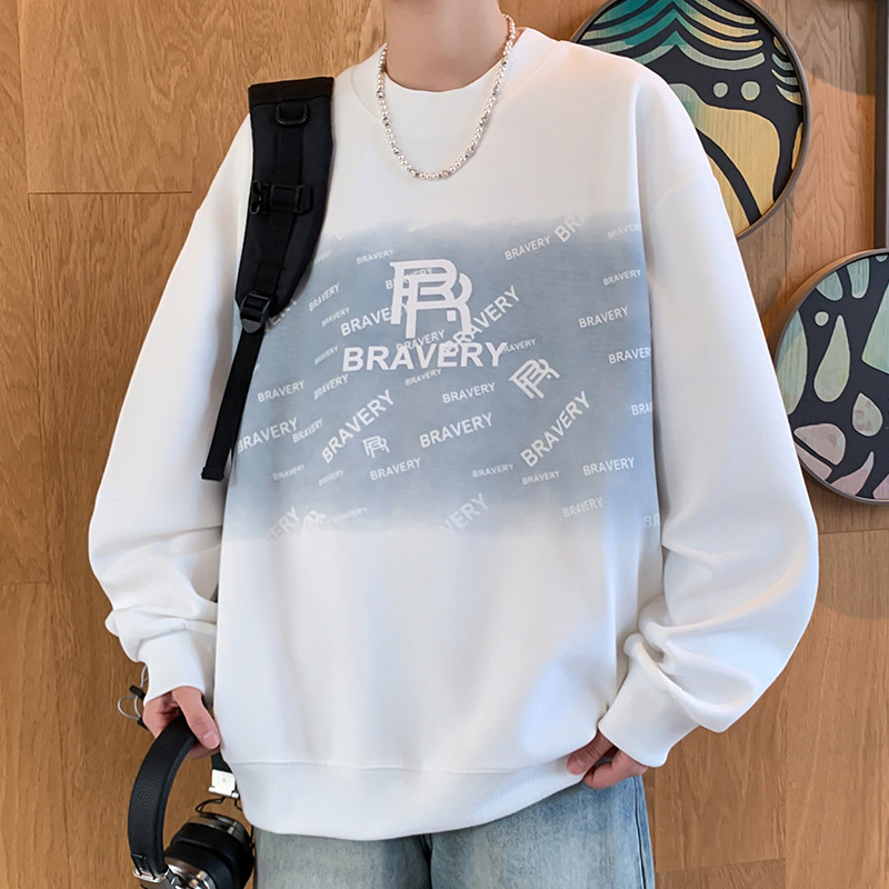 2025春秋款男式长袖卫衣印花青少年潮牌青春期学生时尚