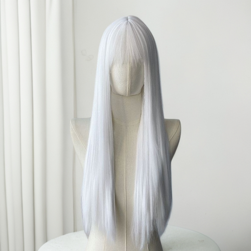 纯白色长发全头套公主浅色lolita