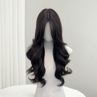 韩式大波浪假发层次感长卷发自然女仿真发丝中分整顶假发日常时尚