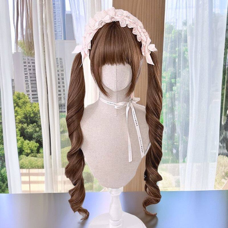 棕色甜美修颜减龄长卷整顶假发