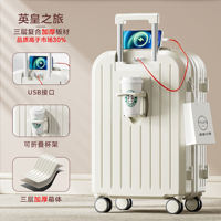 Women's luggage 2026 new 20-inch carry-on suitcase, small and lightweight combination suitcase, 24 durable travel suitcase, 28 handle suitcase thumbnail 2
