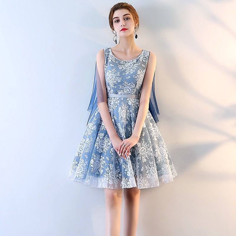 伴娘礼服2019新款韩版短款显瘦蓝色晚礼服姐妹团伴娘裙派对连衣裙|ruв категории Женская одежда, Cвадебные платья, свадебное платье - от Buy2taobao.com для оказания профессиональной услуги покупки агента Taobao