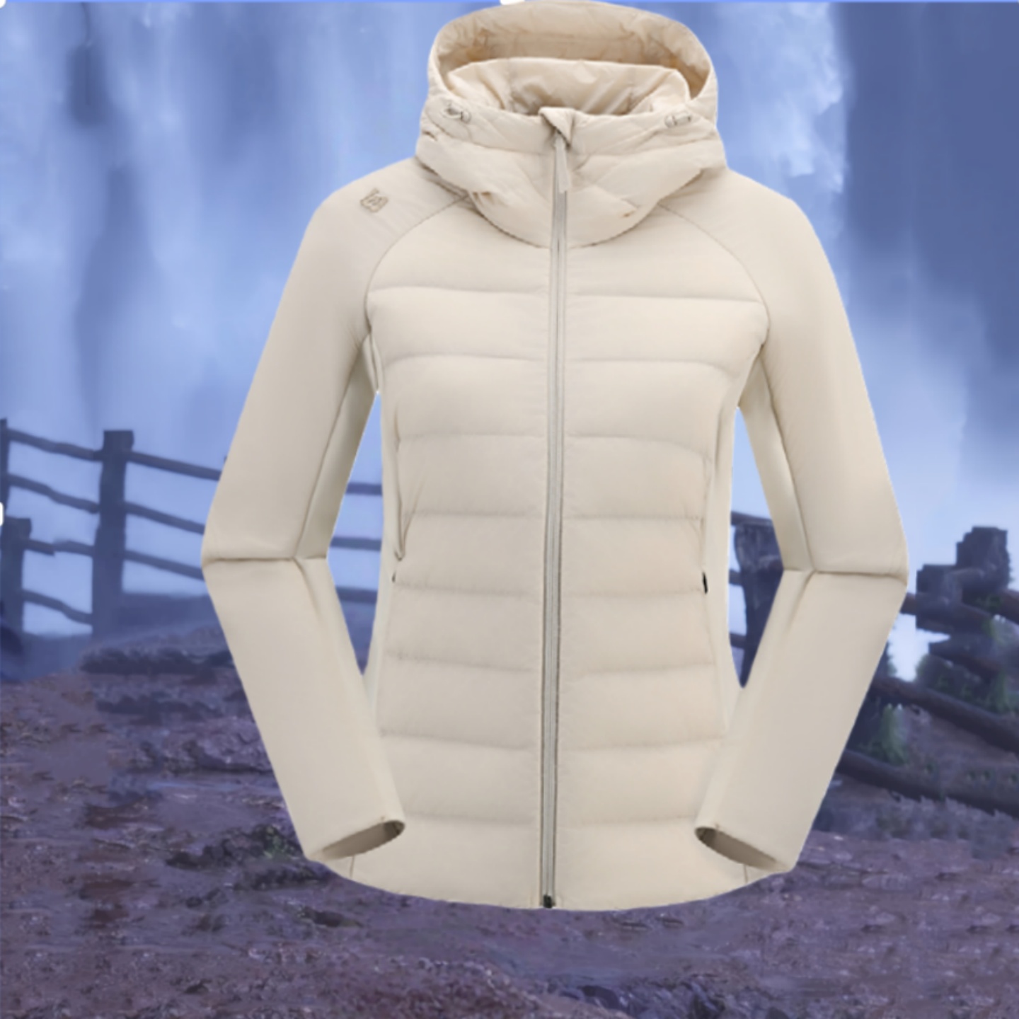 探路者户外运动轻薄修身羽绒外套