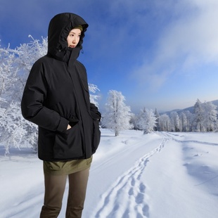 探路者女式羽绒服2025冬季新款户外保暖收腰时尚远红外升温派克服