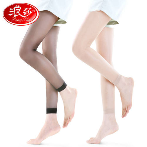 浪莎丝袜女夏季薄款九分长丝袜包芯丝打底裤加裆不连脚裤袜子