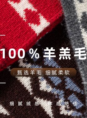 德清盛天服饰有限公司韩系轻奢感费尔岛100%羊毛围巾女士冬季氛围