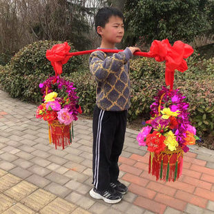 儿童舞蹈花篮幼儿园跳舞花篮秧歌花篮戏剧戏曲舞台表演花篮花挑