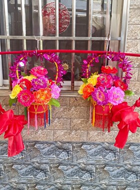 挑花篮婚庆舞蹈花锄道具红楼梦林黛玉葬花手提花篮旱船秧歌表演