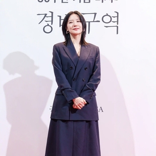 高级定制明星李英爱同款藏蓝色羊毛西装套装裙修身中长款商务西服