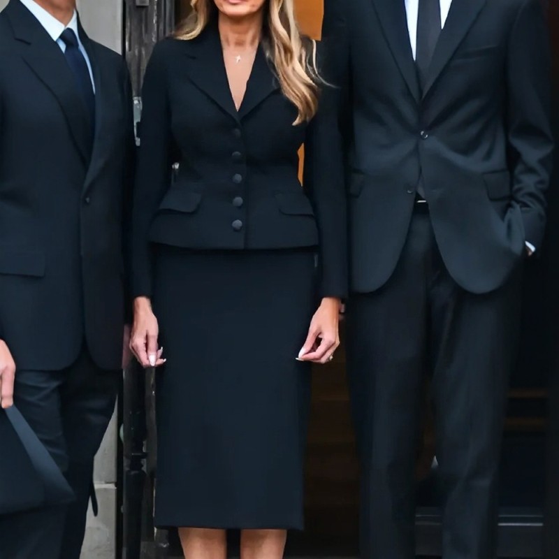 2025春秋黑色全羊毛西装套装裙修身显瘦职业商务西服套装裙大牌OL