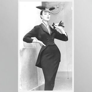 裙冬 半裙摩登优雅复古羊毛套装 高级定制前短后长黑色西装 长外套