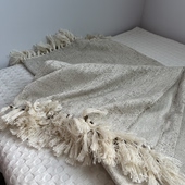 3.4斤超值重磅牛货外贸汉麻手工流苏毯色织盖毯休闲沙发毯子