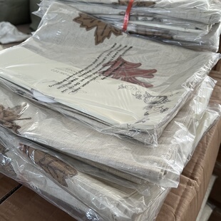 质感棒外贸棉麻刺绣桌旗茶台桌布茶旗复古美式电视柜盖布装饰布