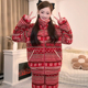 圣诞圆舞曲秋冬新款 氛围感女暖绒保暖可外穿法兰绒睡衣家居服套装