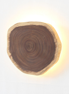 年轮壁灯实木侘寂灯饰床头灯北欧网红楼梯灯墙灯装饰照明简约墙灯