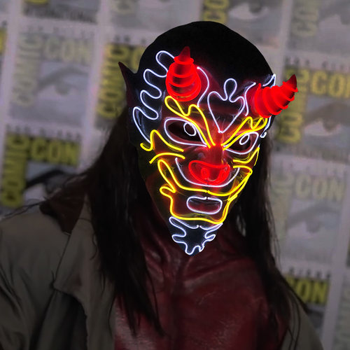 led发光全脸万圣节el装扮鬼脸