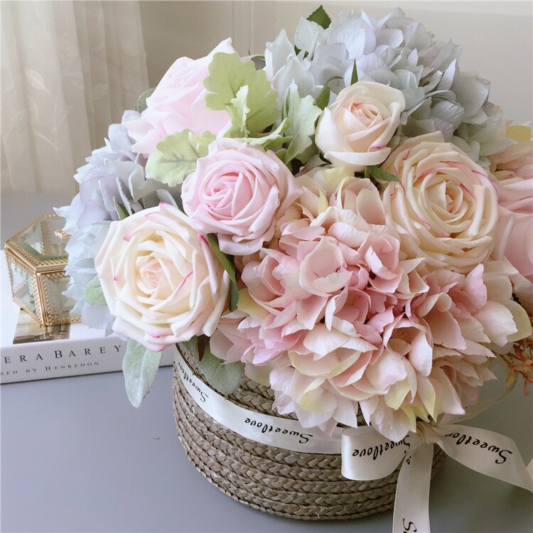 婚庆玫瑰美式家居客厅仿真花艺