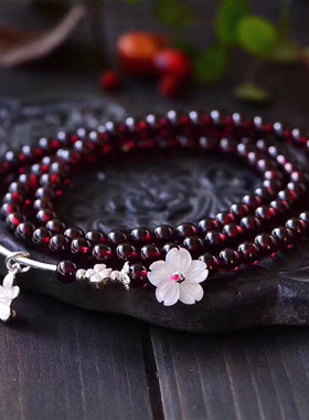 百搭天然925银多层石手链