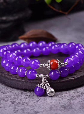 天然红玛瑙手链钱袋紫玉髓