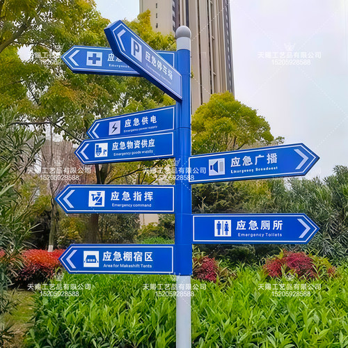 新款景区指示牌分流引路牌户外立式导向牌小区指路牌网红打卡路标