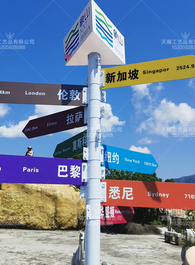 新款网红拍照打卡导向牌指路牌景区指示牌定制小区指引牌路标牌