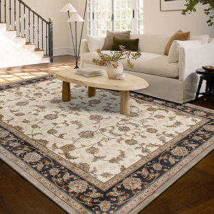 高端无胶无味美式法式轻奢地毯欧式中古风客厅卧室床垫立体微雕