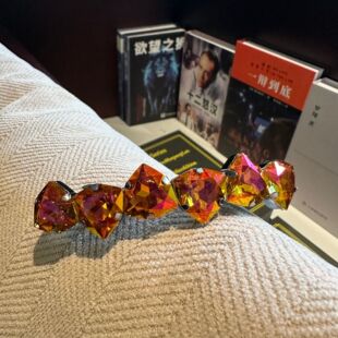 韩国轻奢水晶发夹6公分半扎弹簧夹后脑勺一字横夹侧边碎发扣夹女