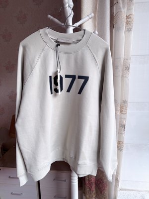 FEAR OF GOD复线ESSENTIALS1977植绒卫衣FOG圆领宽松情侣男女外套