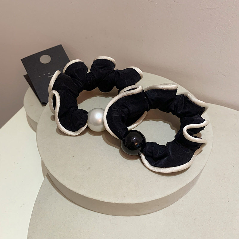 韩版简约黑白压边穿珠大肠发圈气质扎头发绳马尾头绳时尚通勤皮筋,家庭/个人清洁工具,发圈/发网,淘宝优惠券,粉丝福利购,淘宝优惠卷