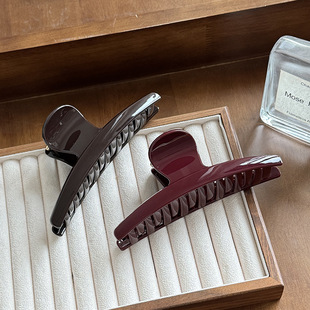 阿斓复古秋冬色抓夹女新款高级感后脑勺盘发鲨鱼夹大号发量大头饰