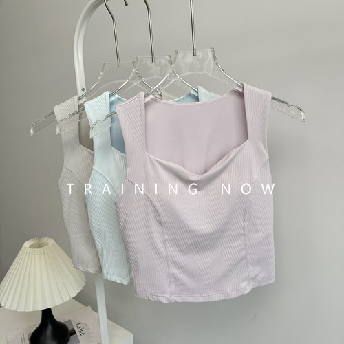 一体式健身背心女收副乳瑜伽内衣跑步防震运动文胸普拉提训练服