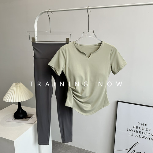 带胸垫瑜伽服套装女夏季修身