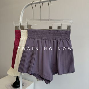 高腰速干运动短裤女假两件防走光跑步马拉松瑜伽休闲健身短裤夏季