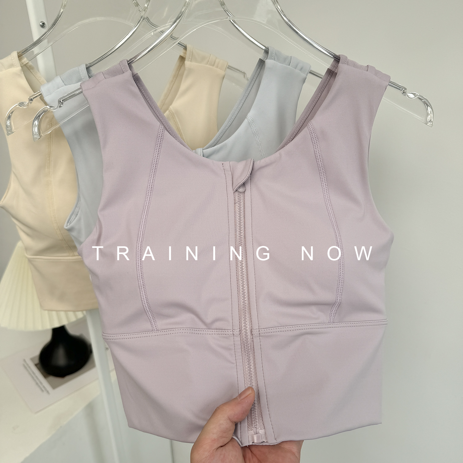 前拉链高强度运动内衣女防震跑步速干减震瑜伽文胸健身背心防下垂