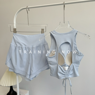 跑步套装女夏季修身显瘦性感瑜伽美背文胸专业健身房训练运动服