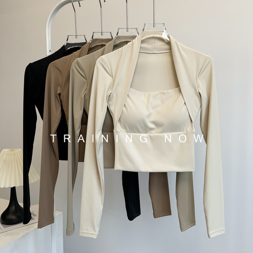 带胸垫瑜伽服女秋季紧身显瘦