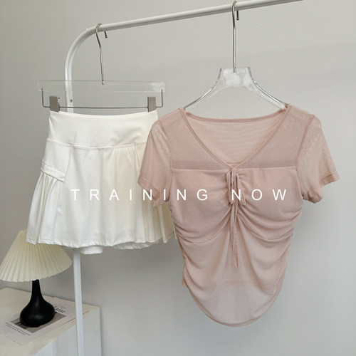 网球运动套装女夏季瑜伽健身短袖