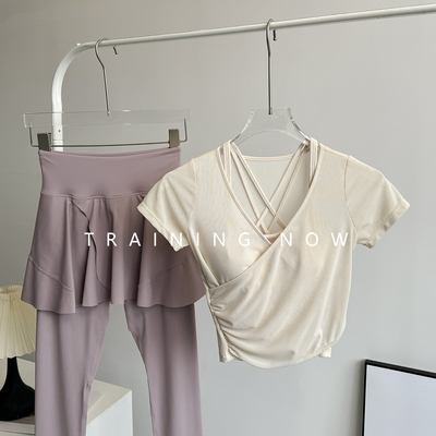 带胸垫瑜伽服套装女夏季速干