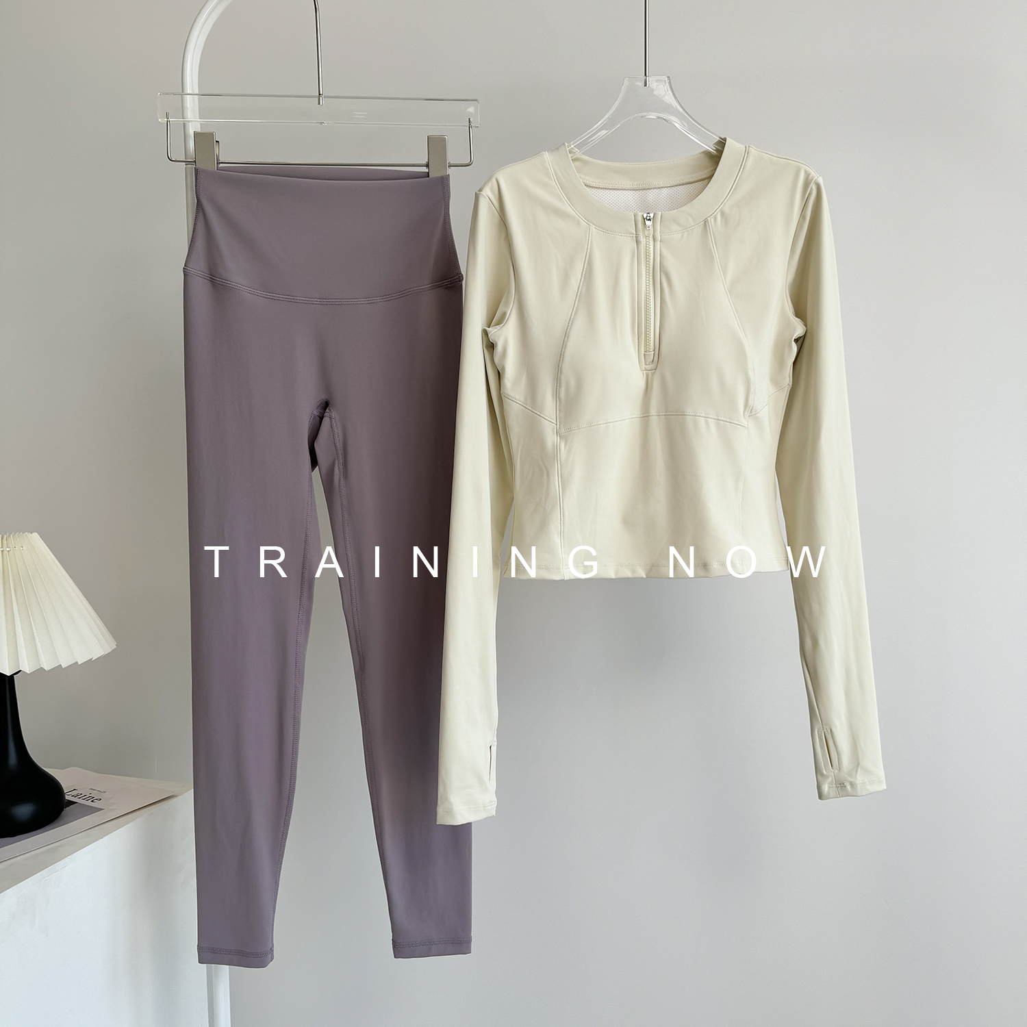 瑜伽服套装女绝美高级修身显瘦运动新款普拉提训练服长袖健身上衣